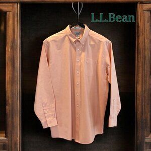 LL Bean Men's Casual Big & Tall 100% Cotton Oxford Shirt 17.5 - 36 Salmon Pink